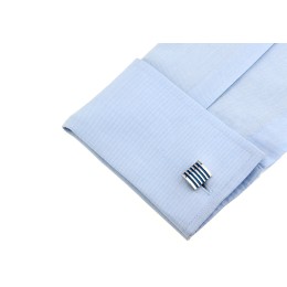 Mansetinööbid - emailitud sinised triibud 2